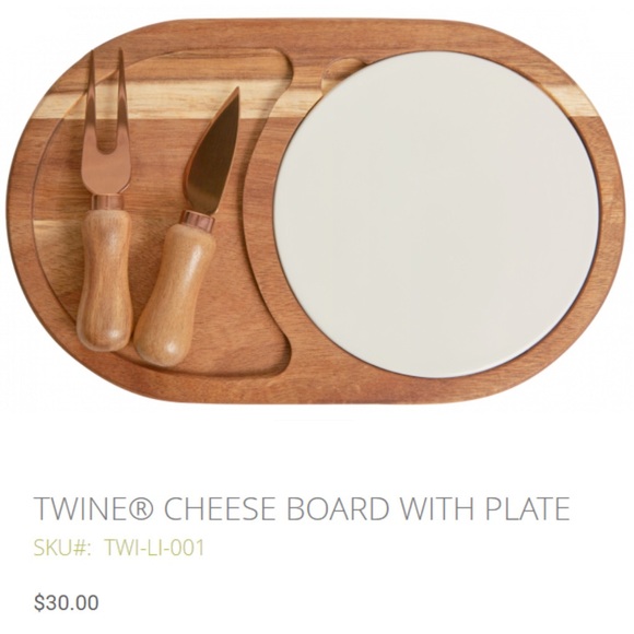 Rae Dunn Other - Twine Cheese Board With Plate & Cheese knives!!!
